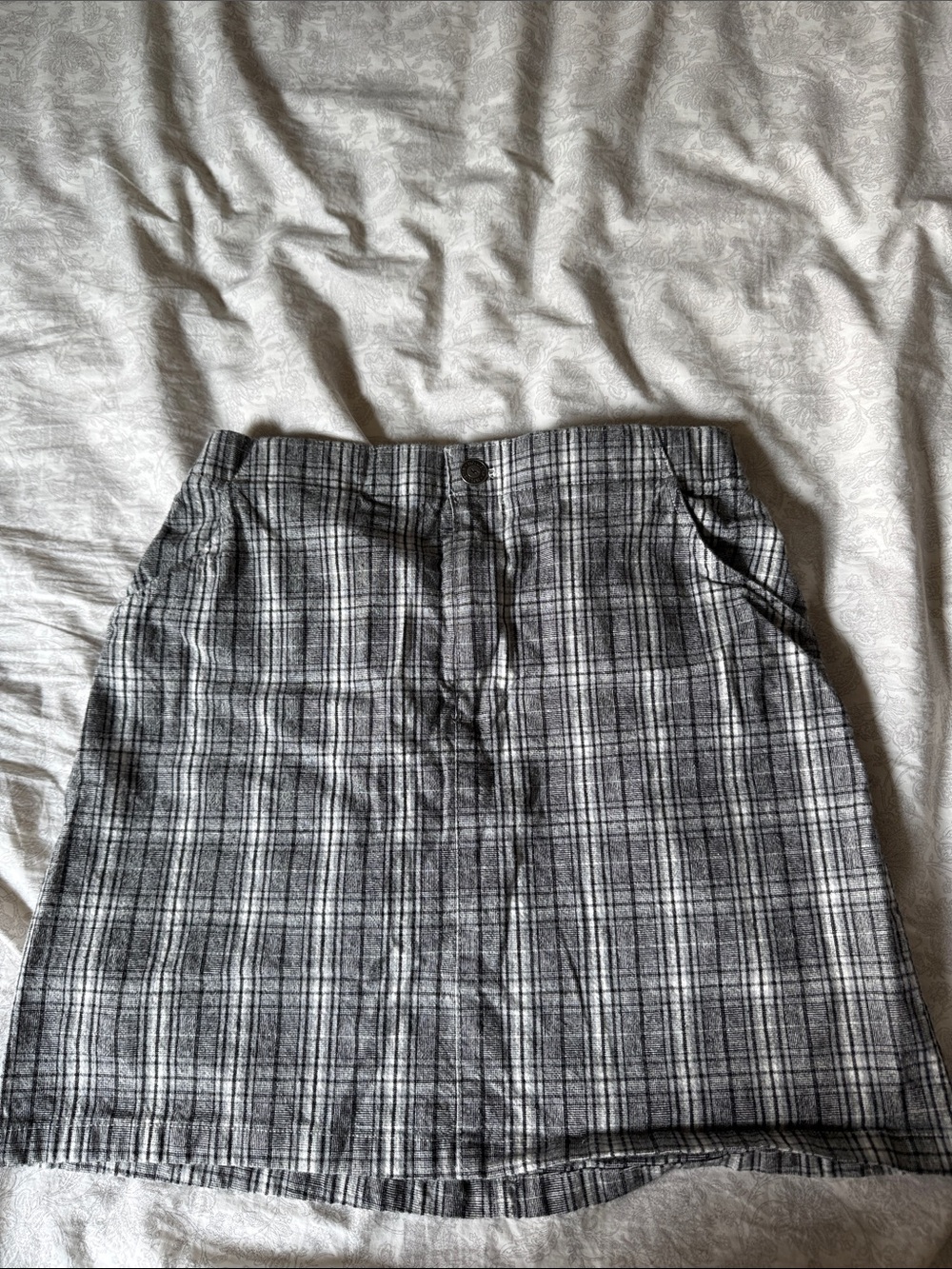 Hollister Gray Plaid Mini Skirt